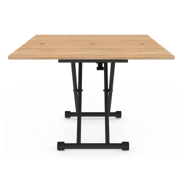 Table basse dinatoire Tribeca hauteur ajustable effet bois