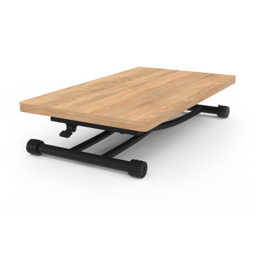 Table basse dinatoire Tribeca hauteur ajustable effet bois