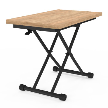 Table basse dinatoire Tribeca hauteur ajustable effet bois