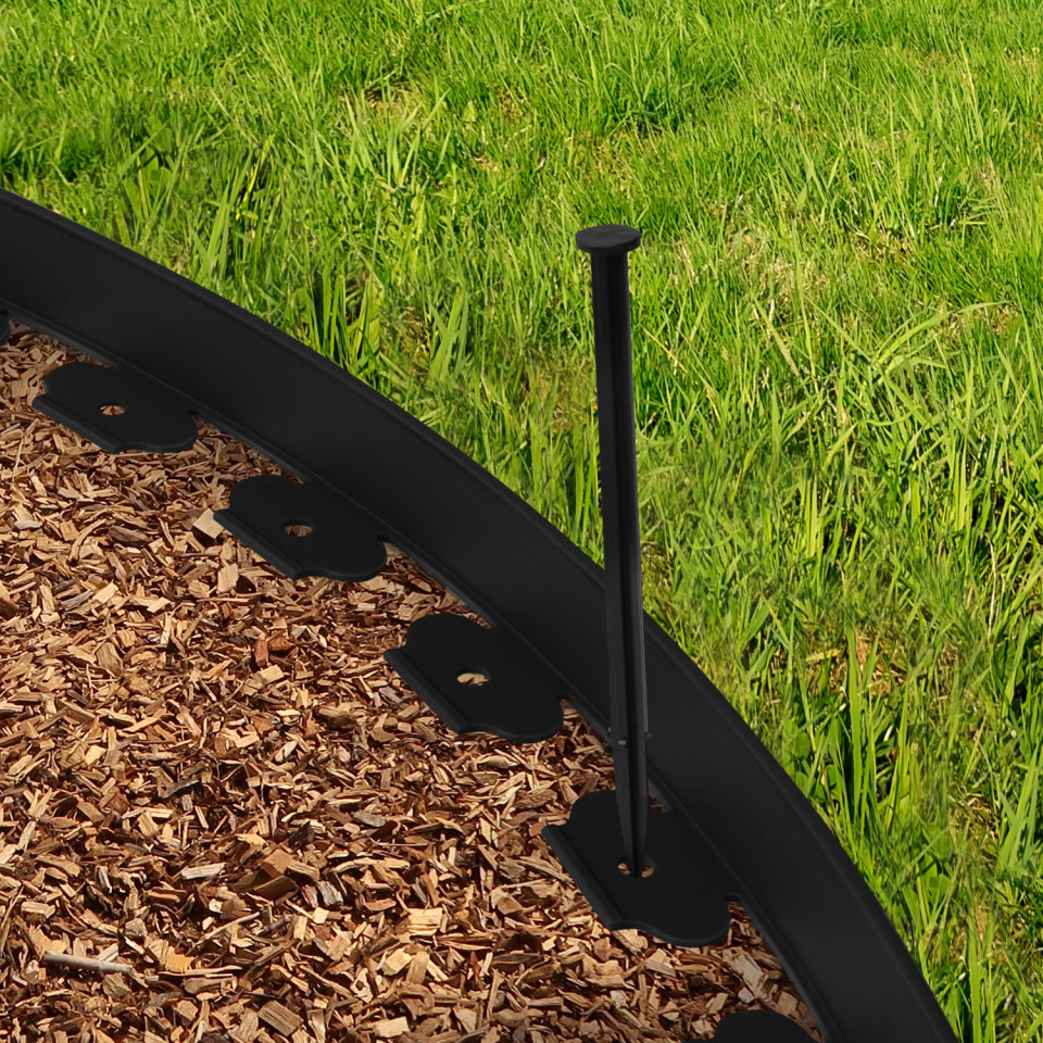 Bordurette 10m pour parterre en plastique noir
