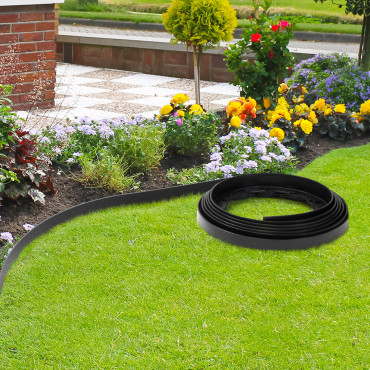 Bordurette 10m pour parterre en plastique noir