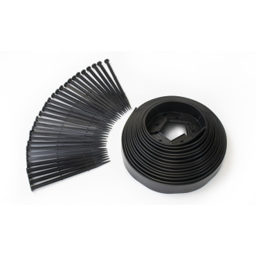 Bordurette 10m pour parterre en plastique noir