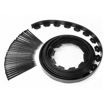Bordurette 10m pour parterre en plastique noir