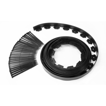 Bordurette 10m pour parterre en plastique noir