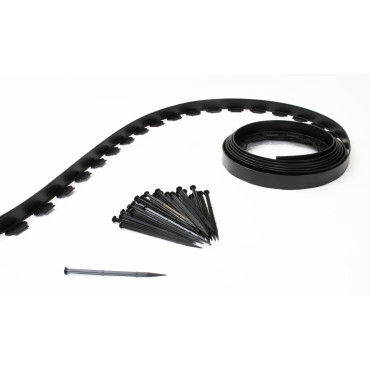 Bordurette 10m pour parterre en plastique noir