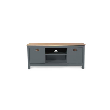 Meuble TV Ninon bois et gris L113cm