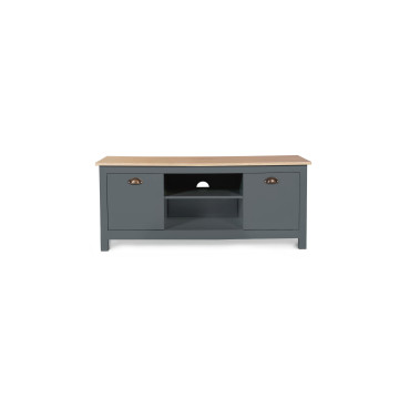 Meuble TV Ninon bois et gris L113cm