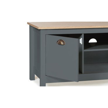 Meuble TV Ninon bois et gris L113cm