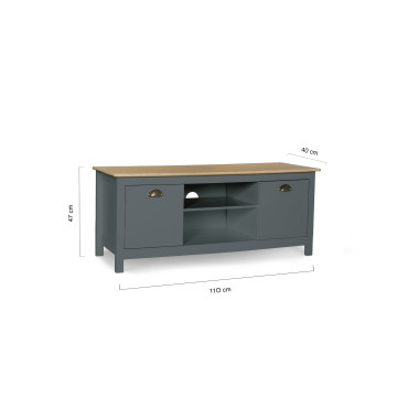 Meuble TV Ninon bois et gris L113cm