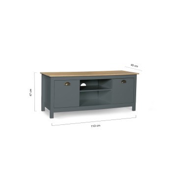 Meuble TV Ninon bois et gris L113cm