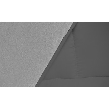 Couette extra chaude réversible gris clair et foncé 200x200cm - polyester 400 g/m2