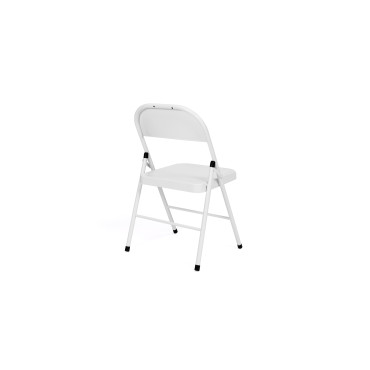 Chaises pliantes Lucy en métal blanc - Lot de 2