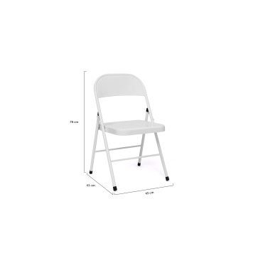 Chaises pliantes Lucy en métal blanc - Lot de 2
