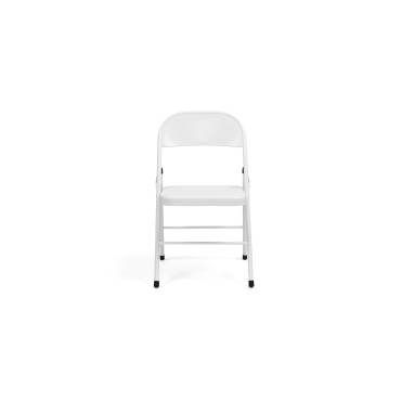 Chaises pliantes Lucy en métal blanc - Lot de 2