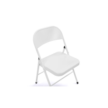 Chaises pliantes Lucy en métal blanc - Lot de 2