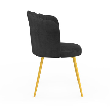 Chaises Arielle en velours gris et pieds dorés - lot de 2
