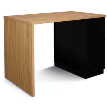 Ilot de cuisine Marius bois et noir avec rangements