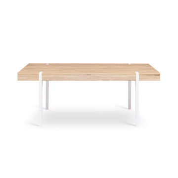 Table à manger Hudson bois et blanc 200cm