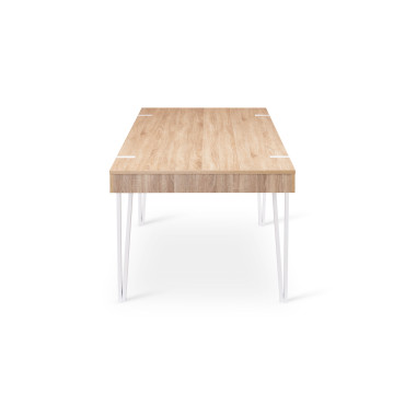 Table à manger Hudson bois et blanc 200cm