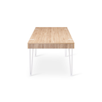 Table à manger Hudson bois et blanc 200cm