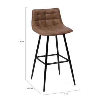 Tabourets de bar Irina simili marron - lot de 4