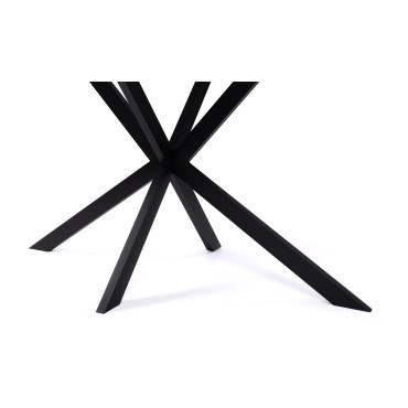 Table à manger Glam effet marbre noir 160cm