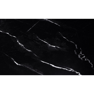 Table à manger Glam effet marbre noir 160cm