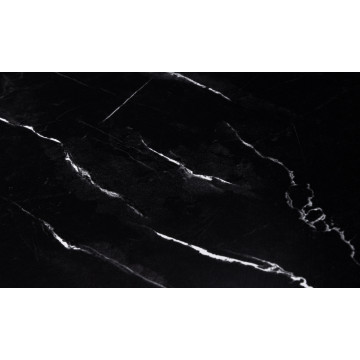 Table à manger Glam effet marbre noir 160cm