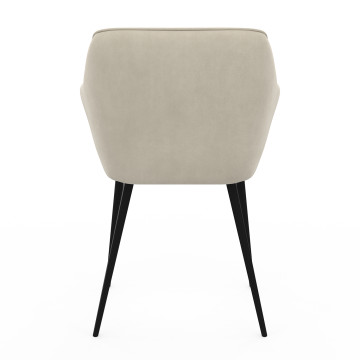 Chaises Julia en velours crème et pieds métal - lot de 2