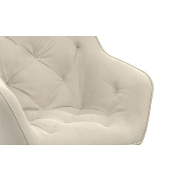 Chaises Julia en velours crème et pieds métal - lot de 2