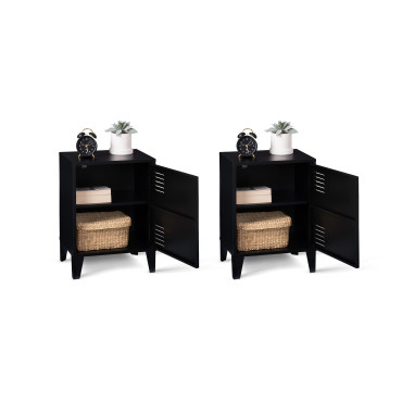 Tables de chevet Storen en métal noir - lot de 2
