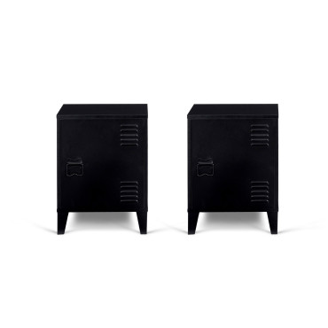 Tables de chevet Storen en métal noir - lot de 2
