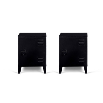 Tables de chevet Storen en métal noir - lot de 2