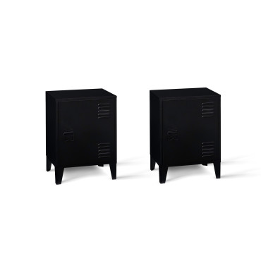 Tables de chevet Storen en métal noir - lot de 2
