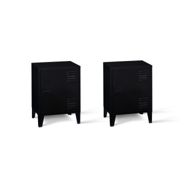 Tables de chevet Storen en métal noir - lot de 2