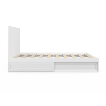 Lit Orem 140x190cm blanc tiroir coulissant