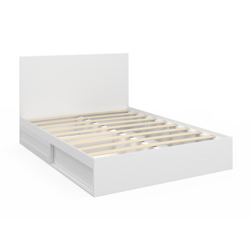 Lit Orem 140x190cm blanc tiroir coulissant