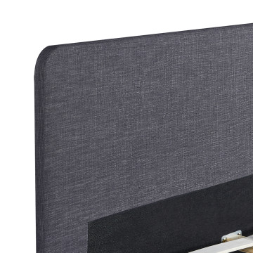Lit Evy 160x200cm tissu gris pieds bois