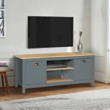 Meuble TV Ninon bois et gris L113cm