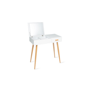 Coiffeuse-bureau 2 en 1 Serena avec miroir rabattable