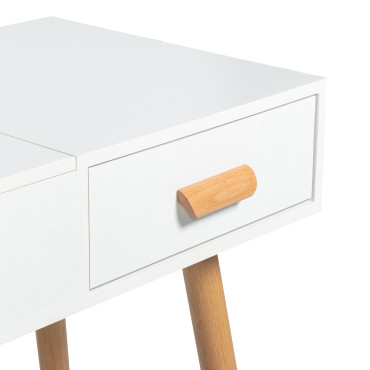 Coiffeuse-bureau 2 en 1 Serena avec miroir rabattable