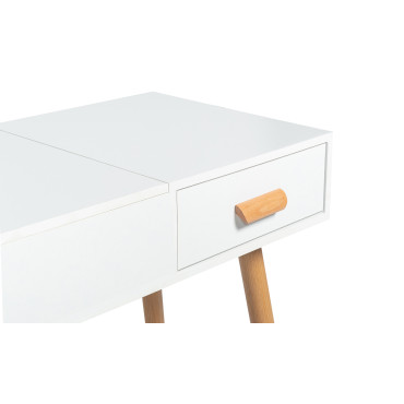 Coiffeuse-bureau 2 en 1 Serena avec miroir rabattable