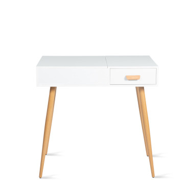 Coiffeuse-bureau 2 en 1 Serena avec miroir rabattable
