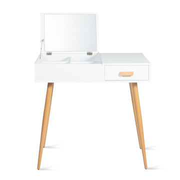 Coiffeuse-bureau 2 en 1 Serena avec miroir rabattable