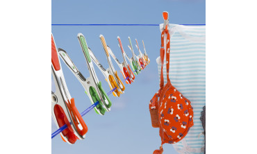 Pinces à linge universelles antidérapantes - Lot de 96