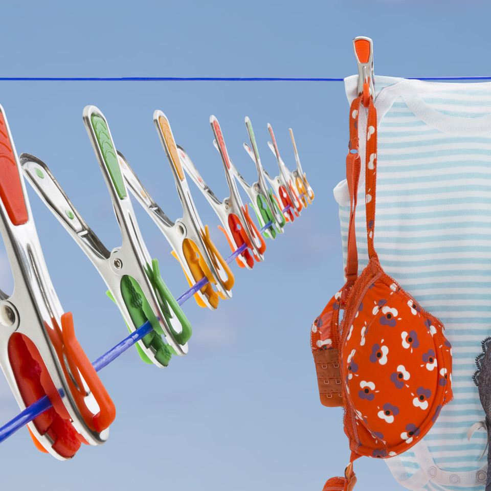 Pinces à linge universelles antidérapantes - Lot de 96