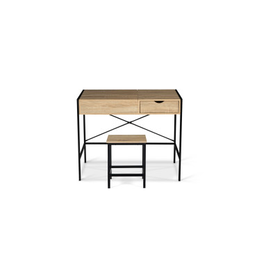 Coiffeuse Alana miroir rabattable avec tabouret