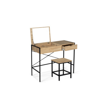 Coiffeuse Alana miroir rabattable avec tabouret