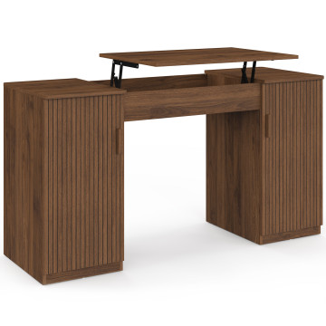 Bureau Faustine plateau relevable effet lattes noyer