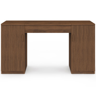 Bureau Faustine plateau relevable effet lattes noyer